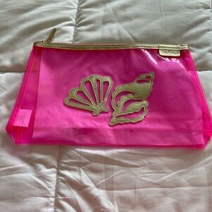 Lilly Pulitzer Pink and Gold Seashell Pouch